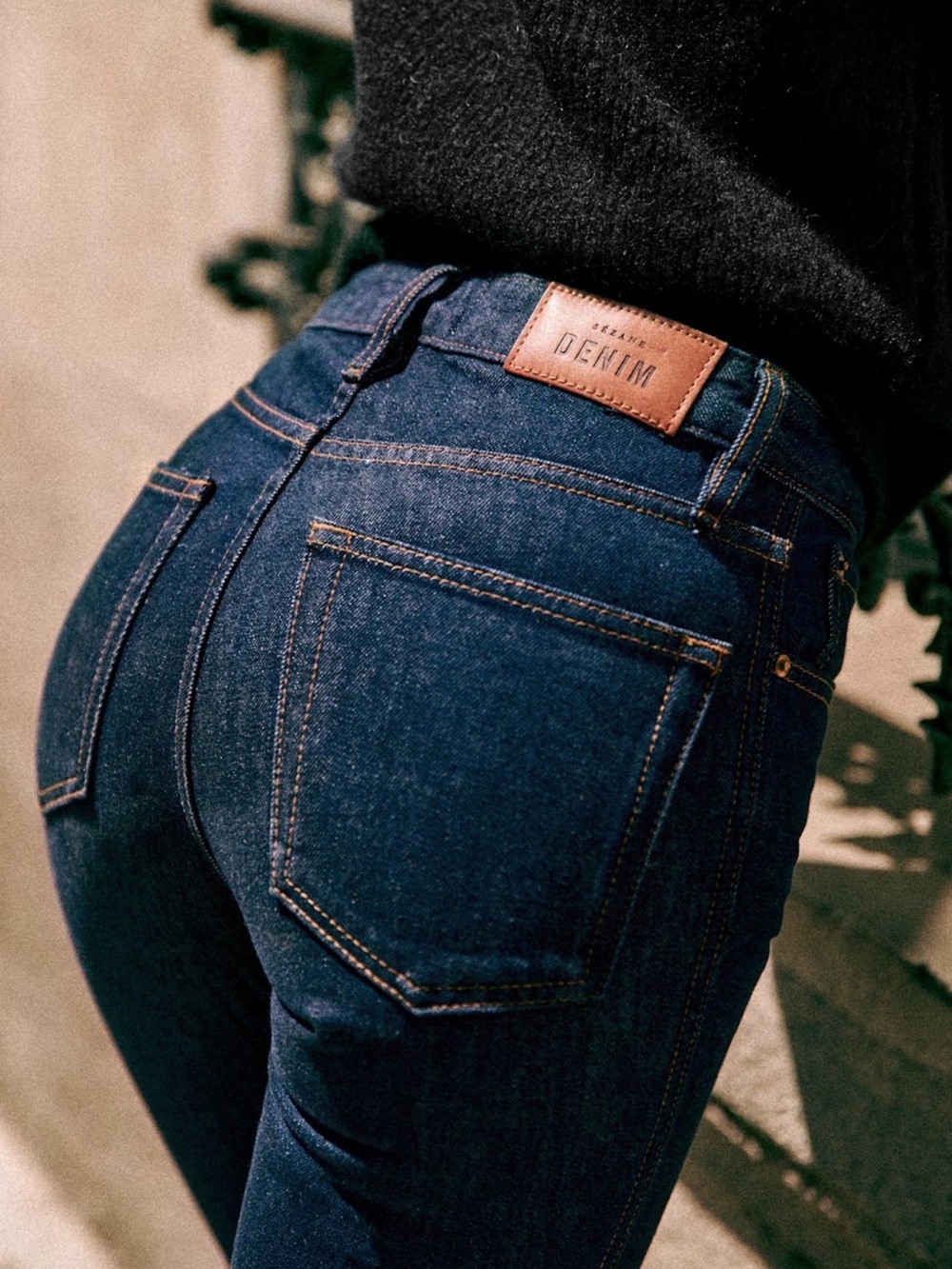 Sézane LE BRUT organic cotton jeans Indigo Tall